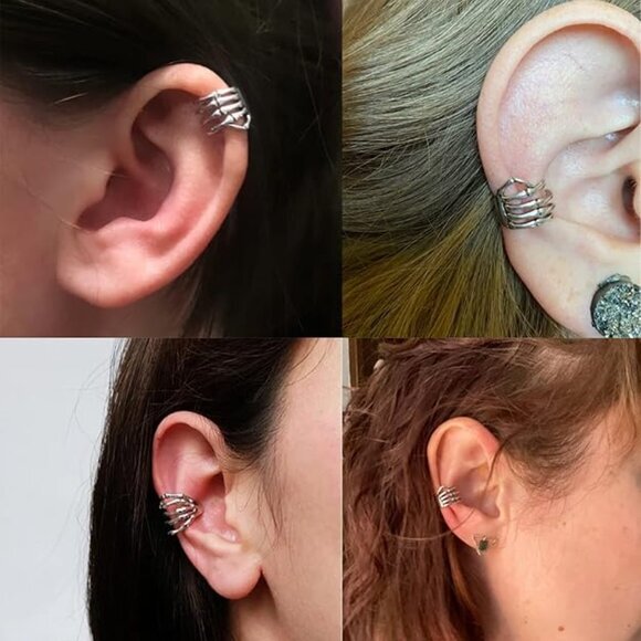 Skeleton Hand Ear Cuffs‎ Skeleton Hand Earrings Halloween Earrings for Women - Picture 5 of 6